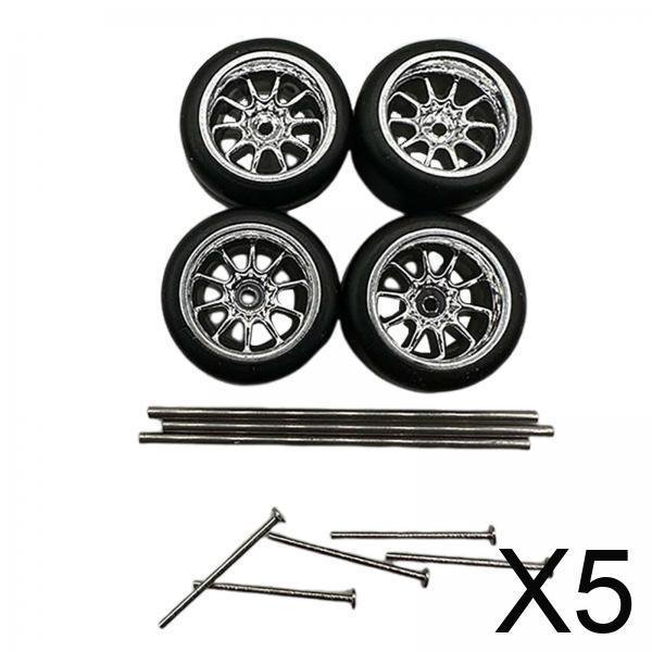 5x4 Piezas Ruedas Y Neumáticos De Coche RC Accesorios De Coche De Aleación RC Para Escala 1/64 DIY Argent Style A