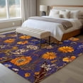 thumbnail image 4 of Large Area Rugs for Living Room Bedroom, Orange Purple Spring Floral 5'x8' Rug Washable Carpet Runner Indoor Outdoor, Vintage Botanical Summer Flower Non Slip Floor Mats Rug for Kitchen, Bathroom, 4 of 8