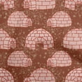 thumbnail image 1 of oneOone Georgette Viscose Brown Fabric Igloo Sewing Craft Projects Fabric Prints By Yard 42 Inch Wide, 1 of 4