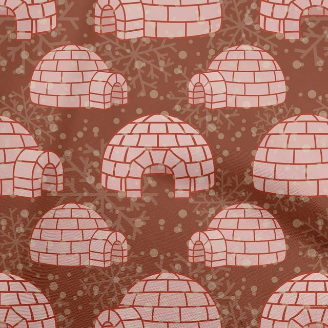 oneOone Georgette Viscose Brown Fabric Igloo Sewing Craft Projects Fabric Prints By Yard 42 Inch Wide
