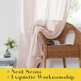 thumbnail image 6 of Blush Pink Linen Sheer Curtains 84 inch Length, Adjustable Tie Top DIY Crafted Flax Semi Sheer Privacy with Light Filtering Ve  al Drapes for Bedroom/Living Room, W52 x L84, 6 of 6