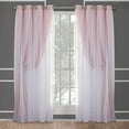 thumbnail image 3 of Yipa Bedroom Blackout Window Curtain,Grommet Room Darkening Curtain For Living Room,Solid Color Eyelet Ring Top Window Drapes(1 Piece 52 inch Width Curtain Panel) Pink Width:52"x Length:84", 3 of 3