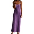 thumbnail image 6 of VBVC Women's Spaghetti Strap Cotton Linen Maxi Dress , Ladies' Square Neck Casual Slip Dress , Summer Beach Vacation Long Dresses For Women,Purple,S-2XL, 6 of 10