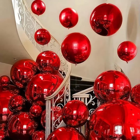 Aqestyerly 10 Pack Red Aluminum Foil Balloons Valentines Day Holiday Party Decorations Romantic Home Accent