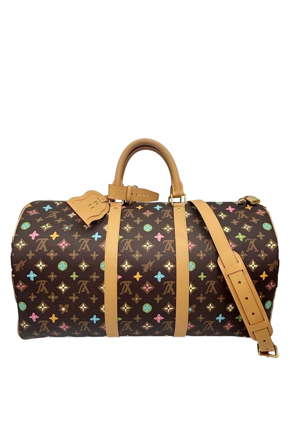 Pre-Owned Louis Vuitton x Tyler Keepall 50 Bandouliere Craggy Monogram Canvas Travel Bag Brown