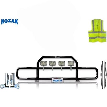 Kozak Compatible with Peterbilt 386 Front Grille Deer Moose Brush Bumper Guard Black