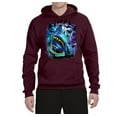 thumbnail image 2 of Great White Shark Species in Ocean | Mens Fishing Hooded Sweatshirt Graphic Hoodie, Maroon, Medium, 2 of 3