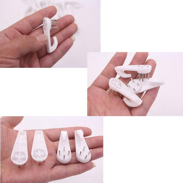 20pcs White Powerful Concrete Hard Wall Drywall Picture Hooks Non