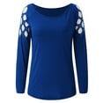 thumbnail image 4 of Nananla Ladies Top Solid Color Sexy Hollow Jewish Drilling Blouse, 4 of 4