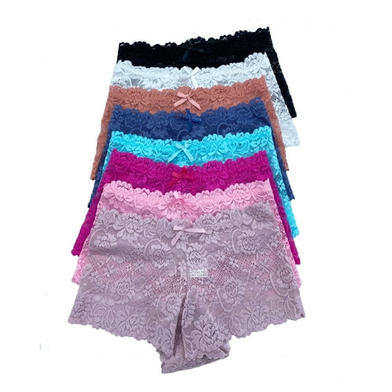 Choice of 12 pieces Women Underwear Bikini Boyshort or Thong Panty S - 3XL Small (6811-12pc-2_T2)