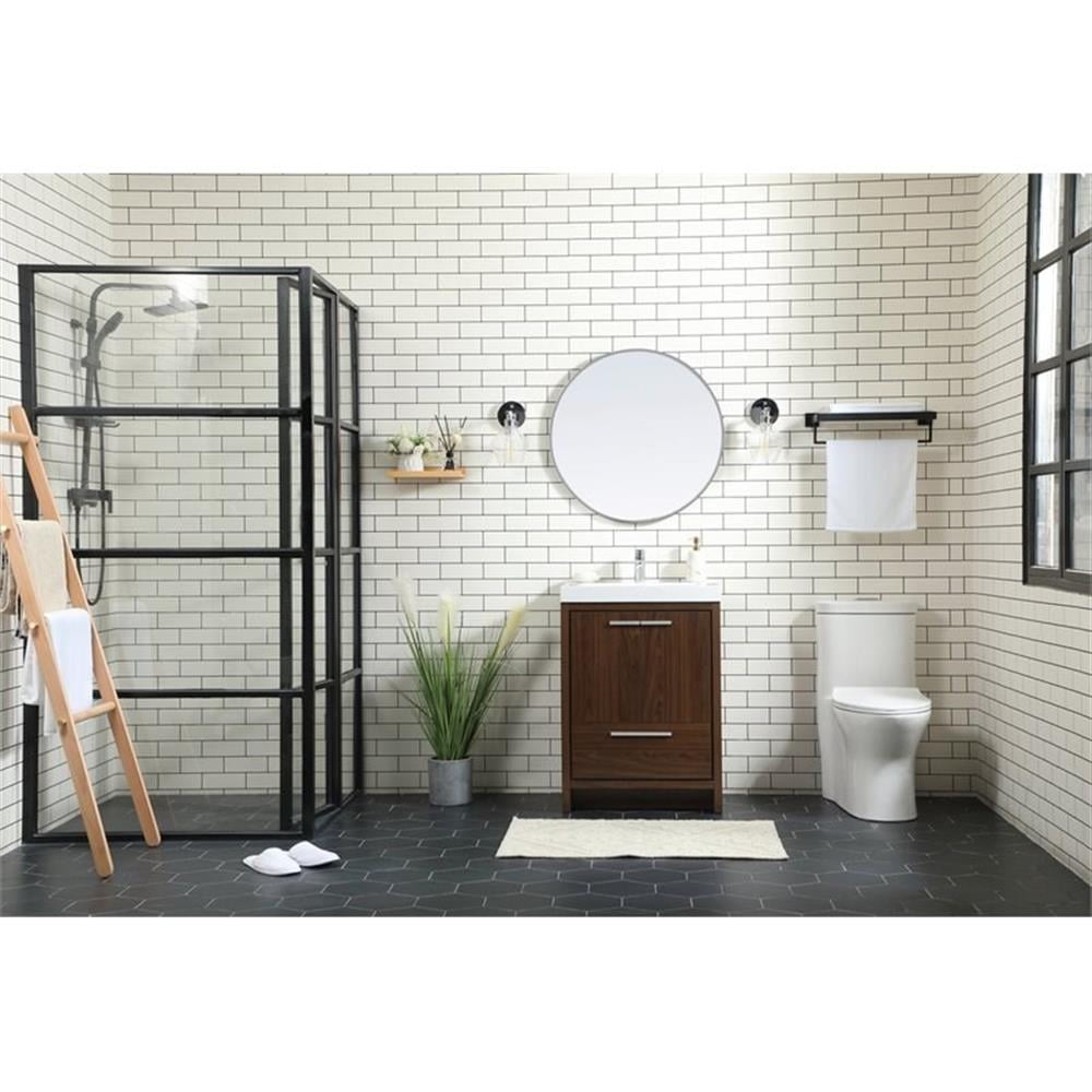Elegant Kitchen and Bath 24 inch Single bathroom vanity in Walnut