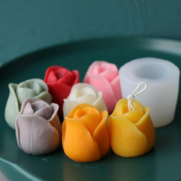 Racing Butterfly 3D Tulip Flower Candle Mold Handmade Soap Mould Silicone DIY Tool Craft
