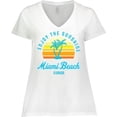 thumbnail image 3 of Inktastic Summer Enjoy the Sunshine Miami Beach Florida in Blue Women's Plus Size V-Neck T-Shirt, 3 of 5