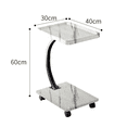 thumbnail image 3 of C-Shaped Rolling End Table - 2-Tier Mobile Side Table w/Wheels for Couch & Bed, Space-Saving TV Tray Table with Storage Shelves for Small Spaces - Living Room & Bedroom, 3 of 6