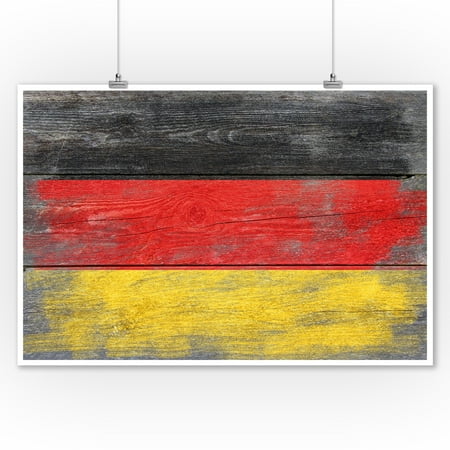 Rustic Metal Artwork Rustic Germany Country Flag - Lantern Press Artwork (9x12 Art Print, Wall Decor Travel Poster) ()