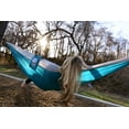 thumbnail image 5 of Equip Lightweight Portable Nylon Hammock, 1 Person Turquoise and Gray, Open Size 116" L x 59" W, 5 of 9