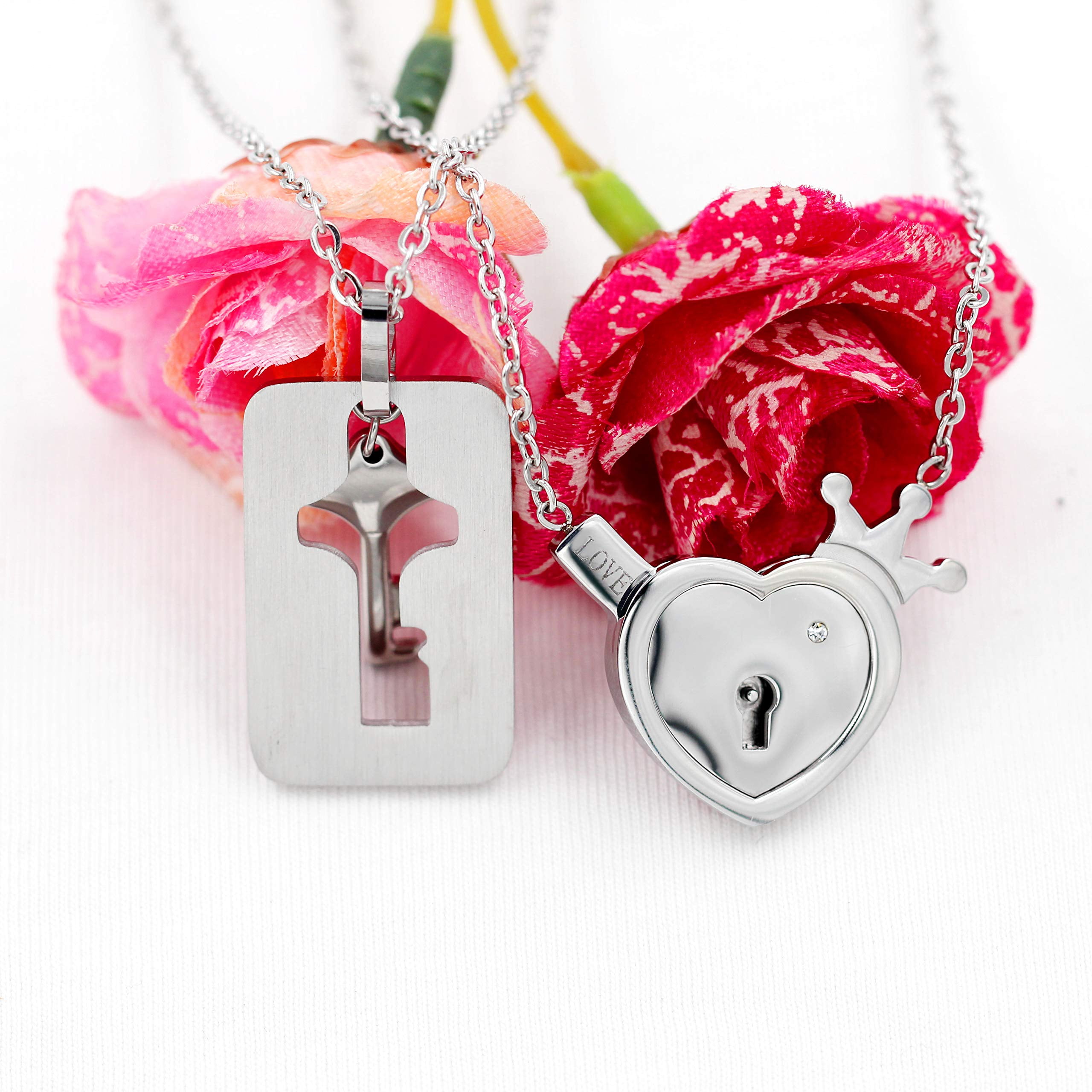 Heart Lock Necklace - Heart Lock and Key Necklace