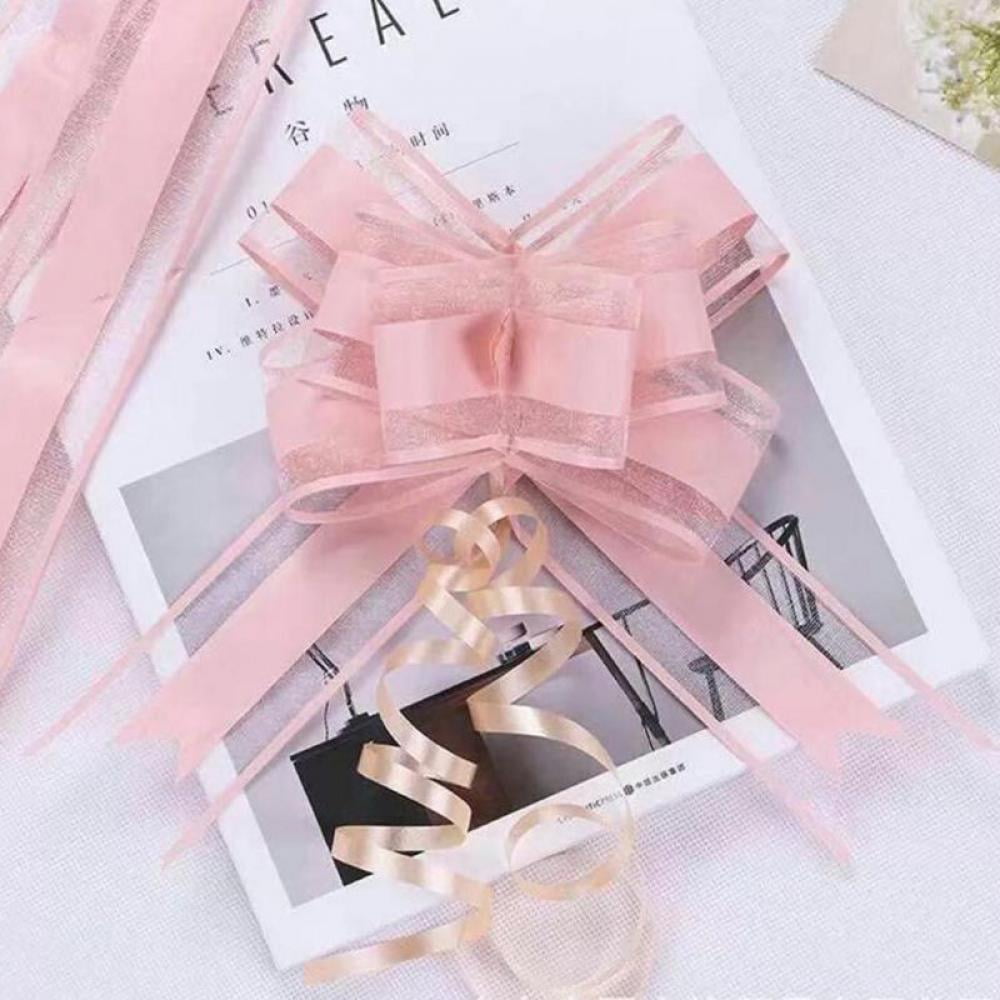 10Pcs Large Organza Pull Ribbon String 6 Inches Gift Warp Bows for