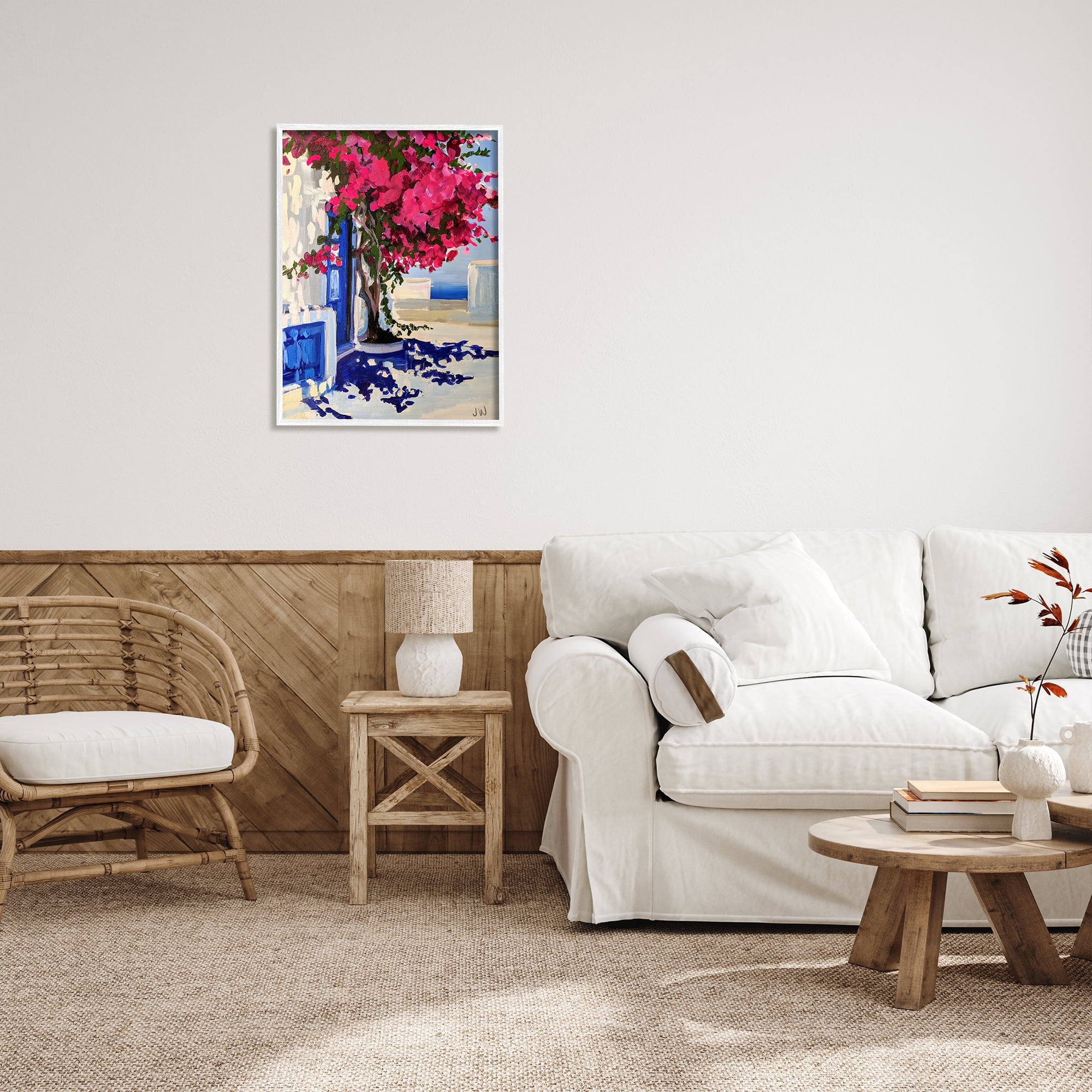 Stupell Industries Abstract Tree in City Botanical & Floral Painting White Framed Art Print Wall Art, 24 x 30