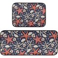 thumbnail image 7 of SKYSONIC 2PCS Red Starfishes Summer Kitchen Rug and Mat Shells Coral Watercolor Floor Runner Rug Anti Fatigue Non Slip Comfort Mat for Doormat Laundry Room Hallway 19.7"x27.6"+19.7"x47.2", 7 of 7