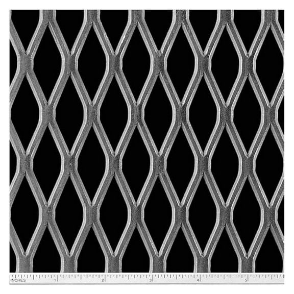 Expanded Metal Sheet, 24x.130" Raised Steel Plate, 3/4#9 Mesh, .125" Thick, Industrial Grade Metal Lath for Construction & DIY Projects