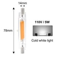 thumbnail image 2 of Lámpara LED R7S de cristal COB de doble extremo con enchufe horizontal de 78 mm y 118 mm, 2 of 5