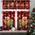 thumbnail image 4 of Christmas Kitchen Curtains Valances 3 Piece Set,Buffalo Plaid Gingerbread Hot Cocoa Rod Pocket Kitchen Curtain Over Sink Window,Farmhouse Cafe Curtains for Holiday Winter Decor 36 Inch, 4 of 7