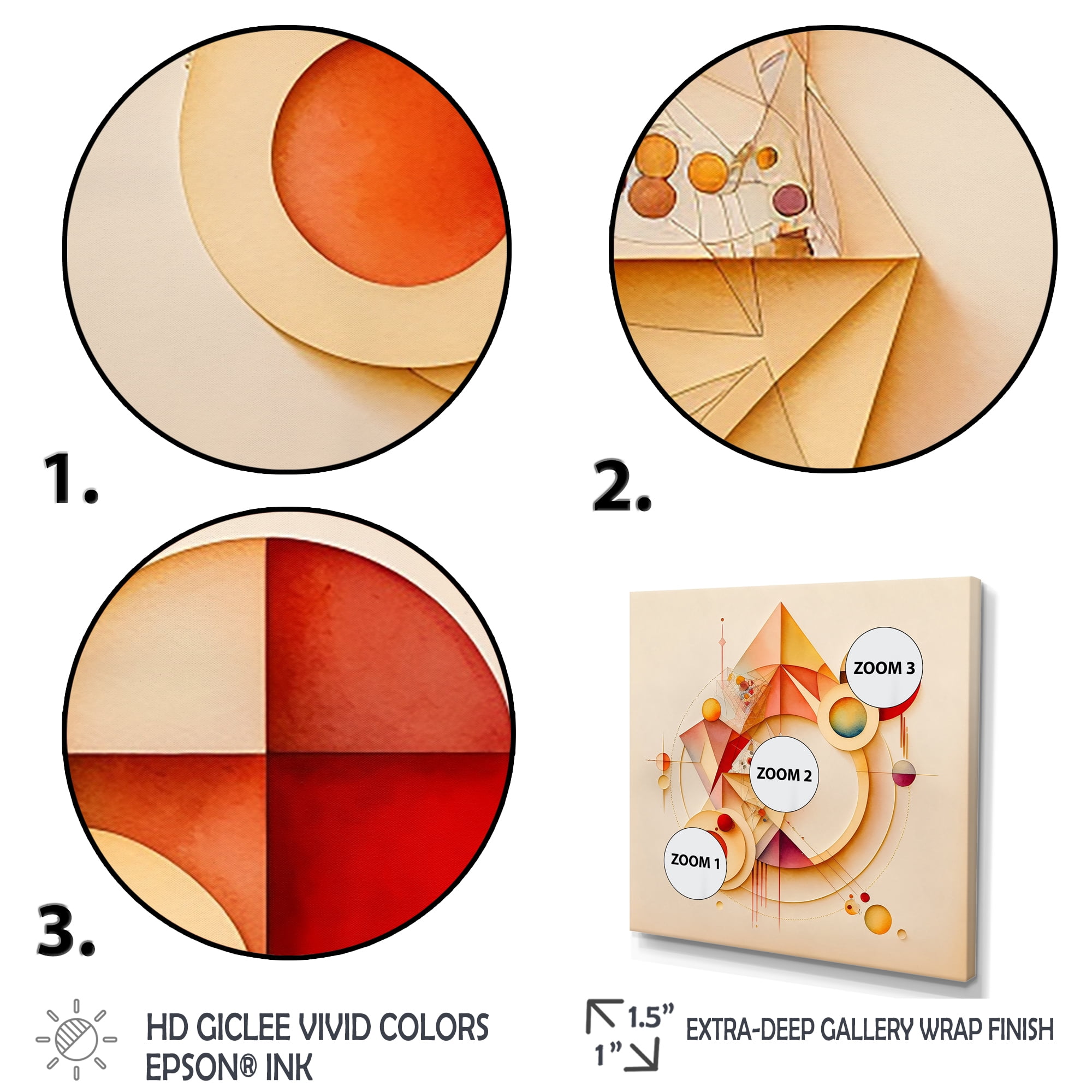 Designart Orange And Yellow Geometric Abstract II Canvas Wall Art