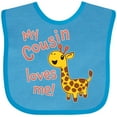 thumbnail image 3 of Inktastic My Cousin Loves Me Cute Giraffe Boys or Girls Baby Bib, 3 of 4