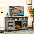 thumbnail image 3 of Topbuy 58" Fireplace TV Stand Media Console Table with 18" 1500W Electric Fireplace Grey, 3 of 5