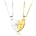 thumbnail image 1 of 2 Pcs Personalized Matching Necklaces For Couples Two Souls One Heart Pendant-color: Gold and silver, 1 of 1