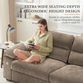 thumbnail image 4 of Bedluxury 90.5'' Comfy Sofa Couch for Living Room, Modern Deep Seat Couch with Pillow-Armrest, Removable Cover, Chenille Fabric Couches for Small Space,USB/Type-C Port(Brown), 4 of 7
