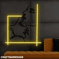 thumbnail image 2 of Craftnamesign Couple Face Neon Decal, Bedroom Wall Art, Couple Room Wall Decor, 2 of 5
