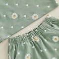 thumbnail image 7 of KPOPLK 6 9 12 Months 2T 3T 4T Baby Girl Summer Clothes Toddler Girl Casual Outfit Short Sleeve Daisy Print T-Shirt Shorts Set(18-24 Months,Green), 7 of 7