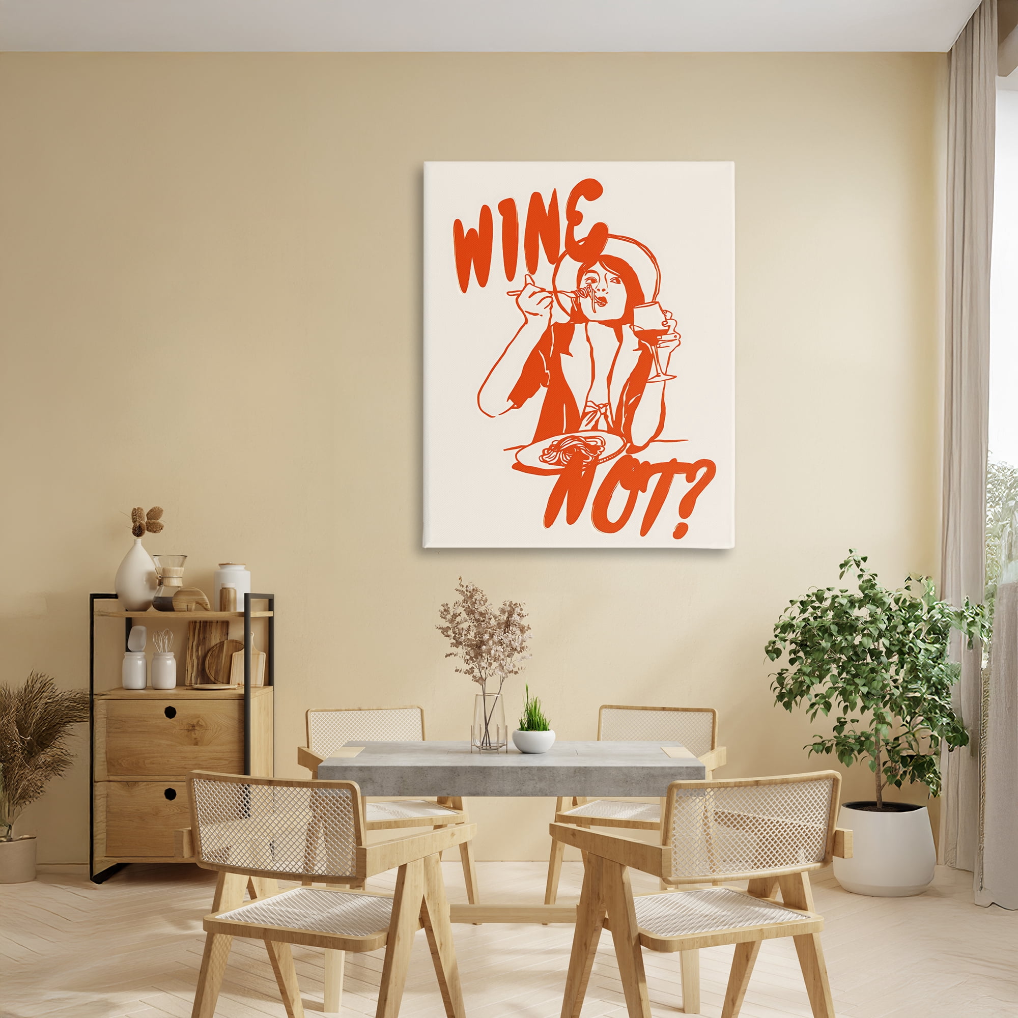 Stupell Industries Wine Not Retro Meal Time Canvas Wall Art, design by The Prints Vibe