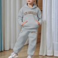 thumbnail image 5 of HCNTES Baby Girl Winter Clothes Girls Activewear Jogger Sets - 2 Piece Letter Print Graphic Pullover Hoodie Sweatshirt Sweatpants Sweatsuit Outfits, 5 of 7