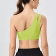 thumbnail image 5 of JGGSPWM Women's Cutout Strap One Shoulder Sports Bra Medium Support Workout Yoga Yellow XL, 5 of 6