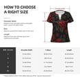 thumbnail image 7 of Fuzoiu Roses Print Women's V-Neck T-Shirt,Women's Short Sleeve Top, Comfortable for Work, Leisure, and Sports, 7 of 7