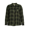 thumbnail image 2 of Terra & Sky Women's Plus Size Plaid Button-Down Shirt, 2 of 5
