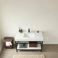thumbnail image 2 of Funes 48" Single Sink Bathroom Vanity in Matte Black Frame White Top No Mirror, 2 of 8