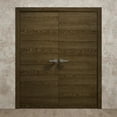 thumbnail image 3 of Interior Solid French Double Doors 48 x 84 inches | Ego 5000 Marble Oak | Wood Interior Solid Panel Frame | Closet Bedroom Modern Doors, 3 of 5