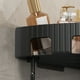 thumbnail image 5 of Organizador de esquina para encimera de baño | Repisa de plástico de 90 grados para lavabo | Organizador gris de 1 nivel para maquillaje y artículos de tocador | 22,8 x 22,8 x 4,9 cm, 5 of 6
