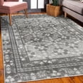 thumbnail image 3 of Vintage Decorative Rug, Nostalgic Retro Floral Petals Pastel Look Damask Check Victorian Grayscale Motif, Quality Carpet for Bedroom Dorm and Living Room, 6 Sizes, Dimgray, by Ambesonne, 3 of 4