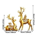 thumbnail image 3 of 2pcs Resin Reindeer Sculptures - Elegant Deer Statues for Home, Office & Holiday Decor - Modern Deer Couple Figurines for Tabletop, Shelf, Fireplace - Christmas, Wedding, Housewarming Gift,White, 3 of 6