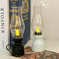 thumbnail image 5 of 2PCS Vintage Flameless Table Lamp - LED Kerosene Lantern with Clear Hurricane Glass, Battery Operated Retro Oil Lamp for Bedroom Nightstand, Living Room & Farmhouse Decor, 5 of 8
