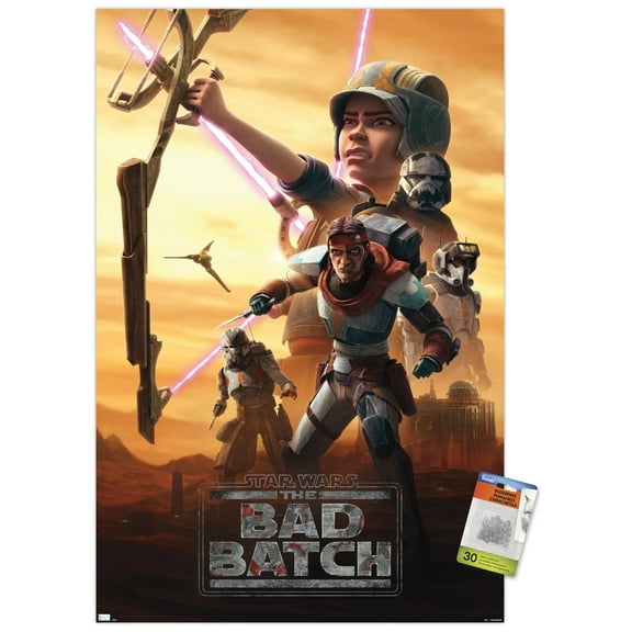 Star Wars: The Bad Batch - Final Season Group One Sheet Wall Poster with Pushpins, 22.375" x 34"