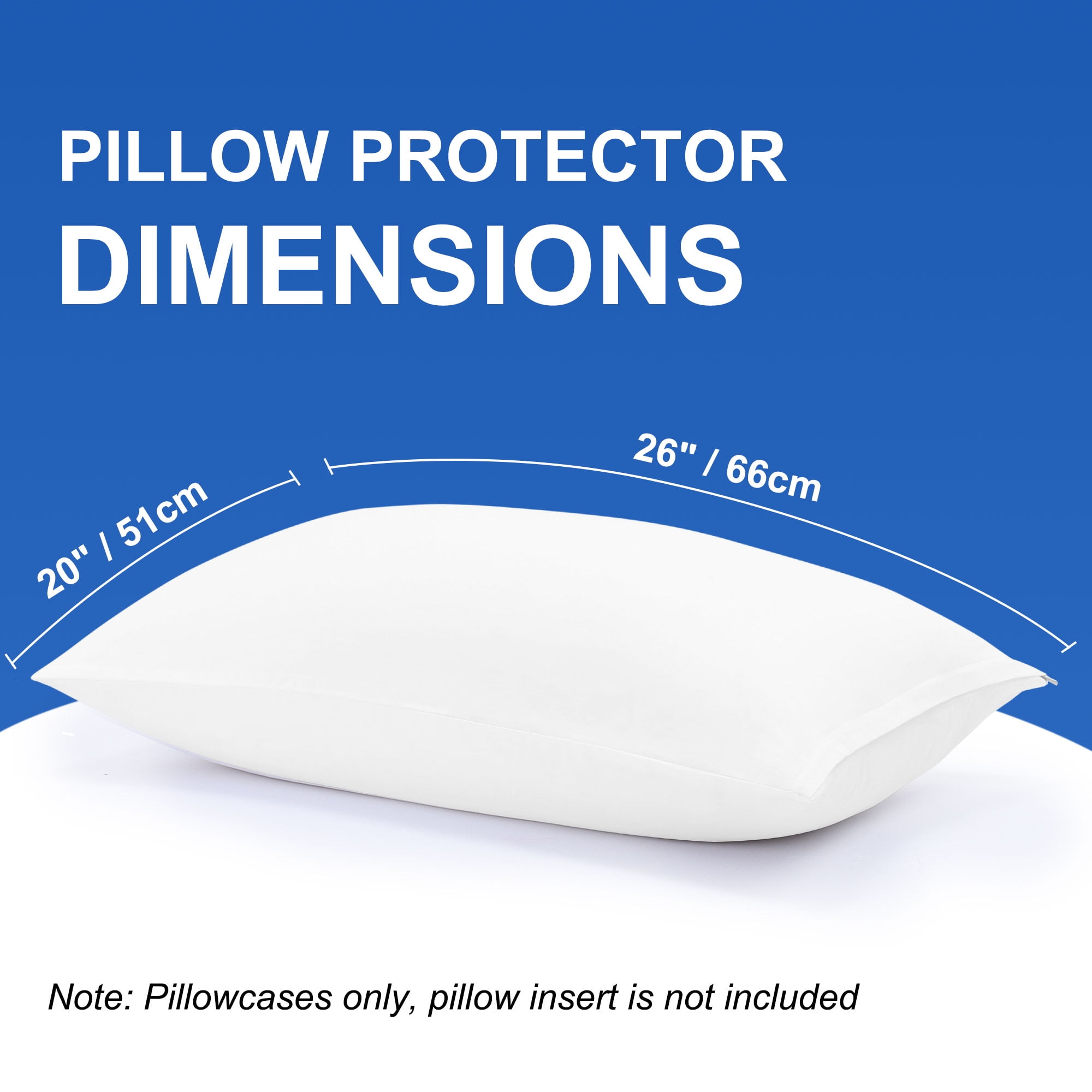 Unique Bargains Zippered Pillowcases with Fitted Sheet 2-Pack (20x26 Inch, Snow White)