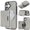 Gray, variant on ELEHOLD Wallet Case for iPhone 16, Shockproof Magnetic Leather Case with Card Holders & Stand,Black