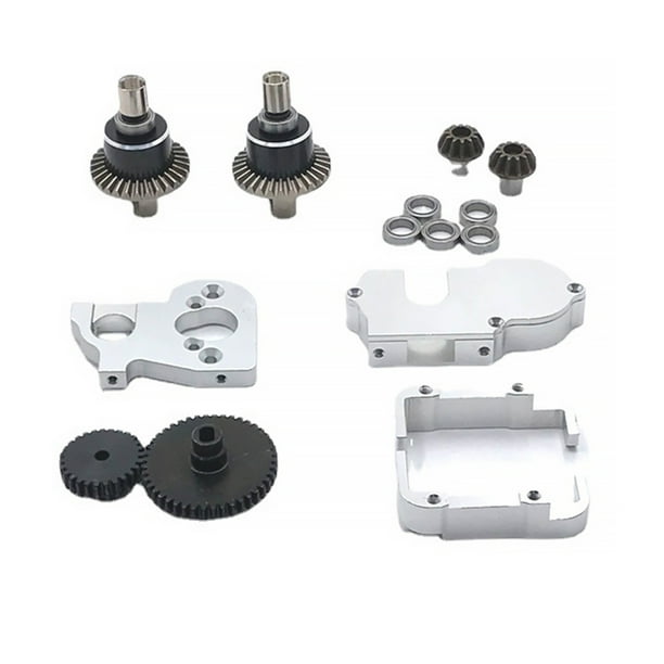Vogacara Kit de engranajes de montaje de diferenciales de coche RC, rodamiento de soporte de batería, modelo 1:14, piezas de mejora de vehículo, Kits de construcción modelo Plata Vogacara FN010017-04