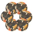 thumbnail image 7 of Yayeee 6 PCS Drink Coasters with Holder Set Woven Absorbent Round Tabletop Hot Pad, Fish Pattern, 7 of 7